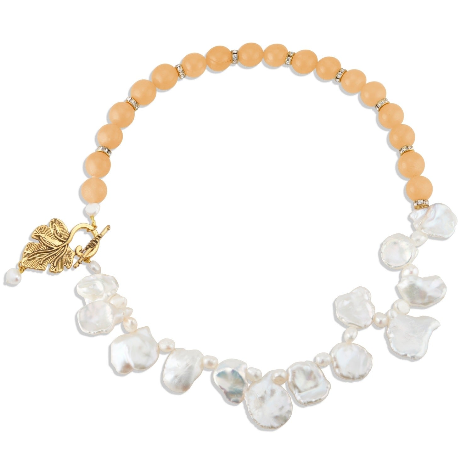 Keshi Pearls & Peach Beads