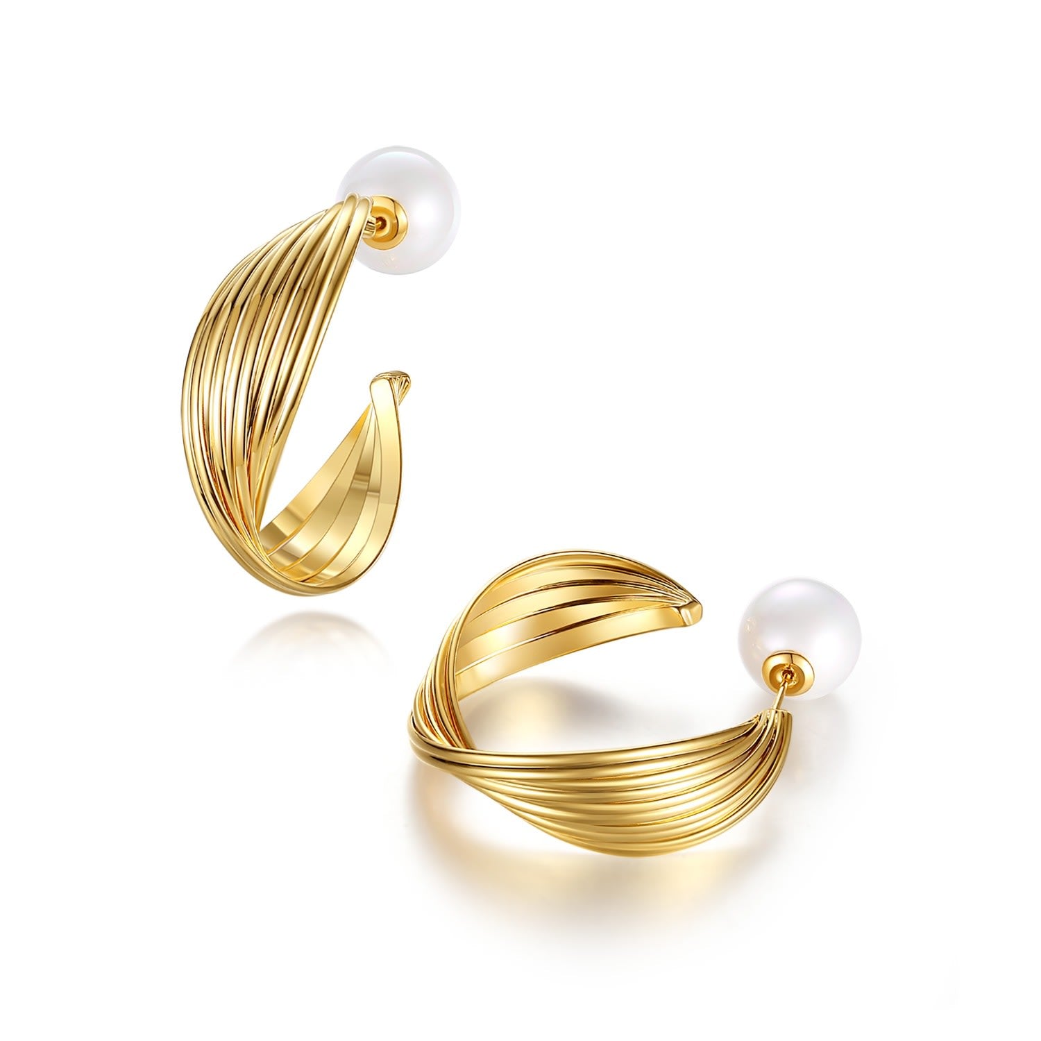 Golden Wave Hoop Earrings