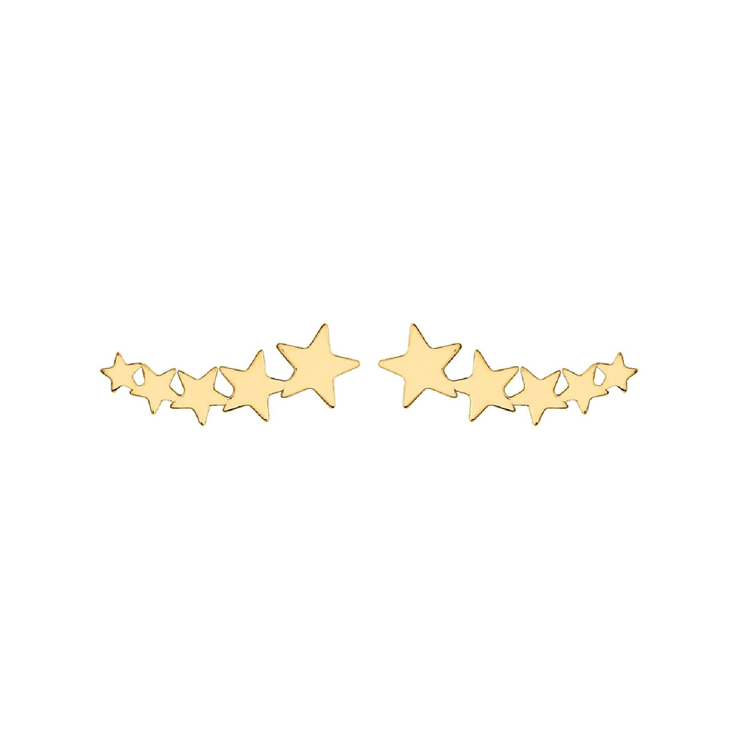 9Ct Shooting Star Gold Climber Earrings