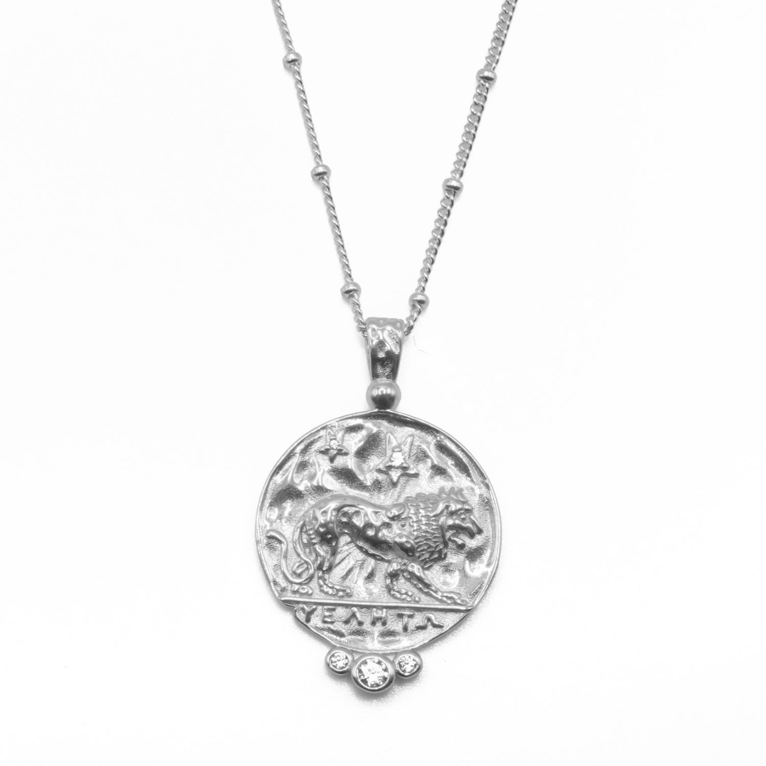 Clio Lion Necklace - Silver