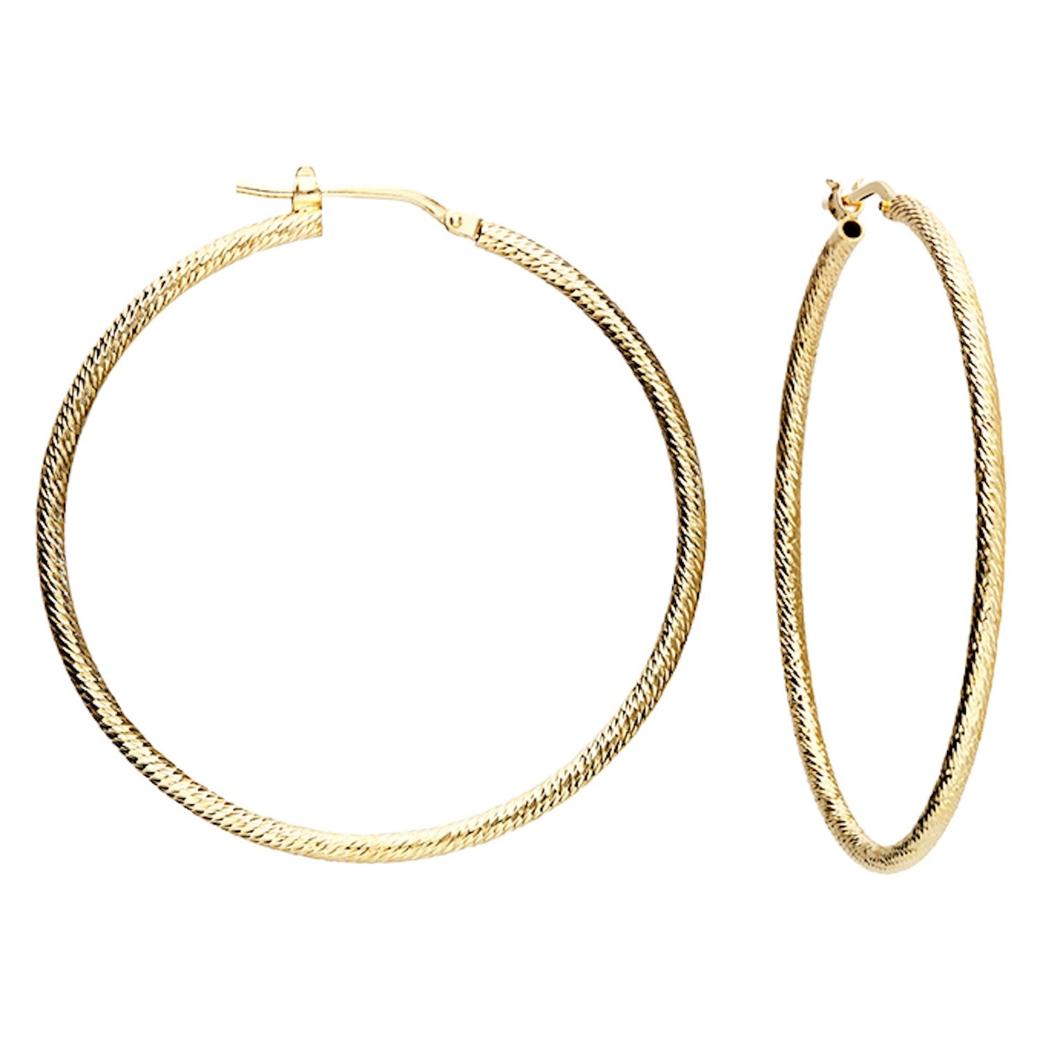 Large Hoop Earrings In Yellow Gold
