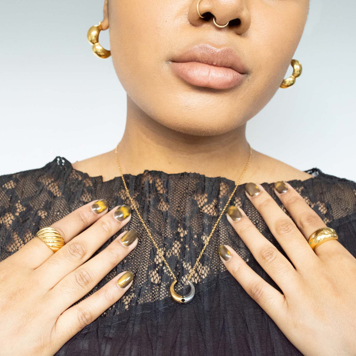 Hoop Gold Bubble Earrings