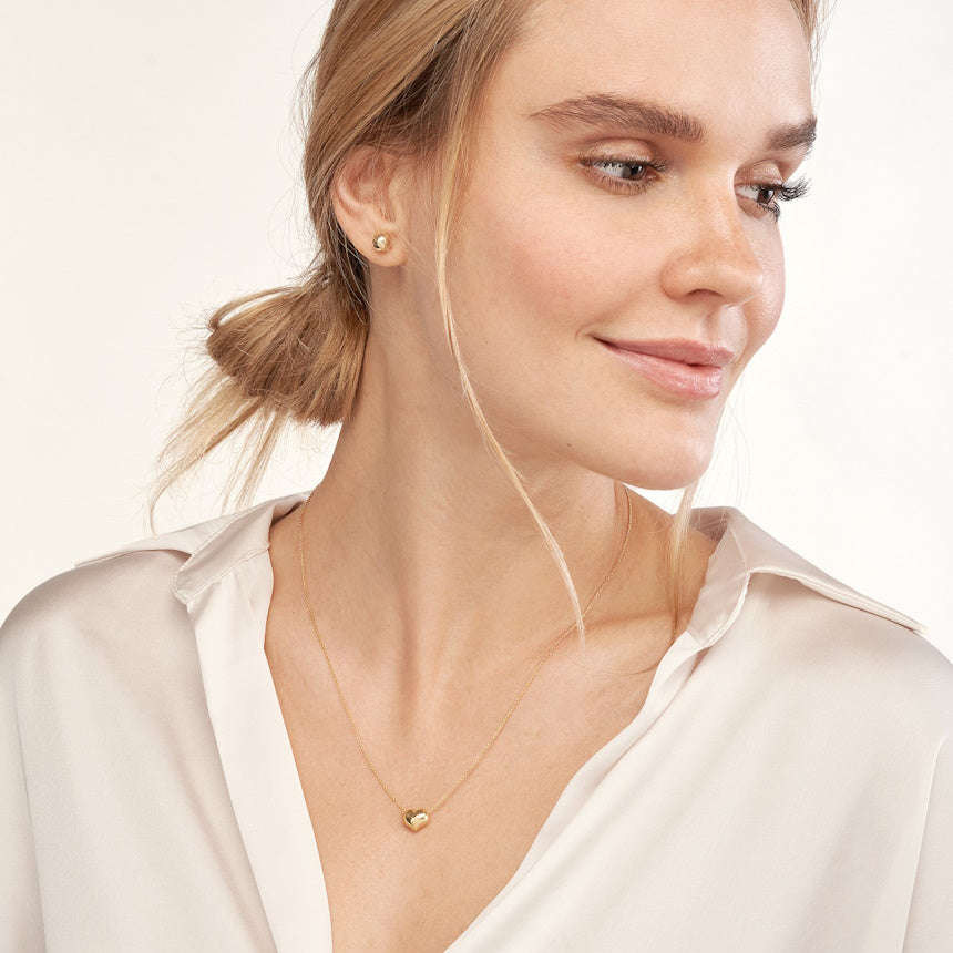 Gold Bubble Heart Necklace