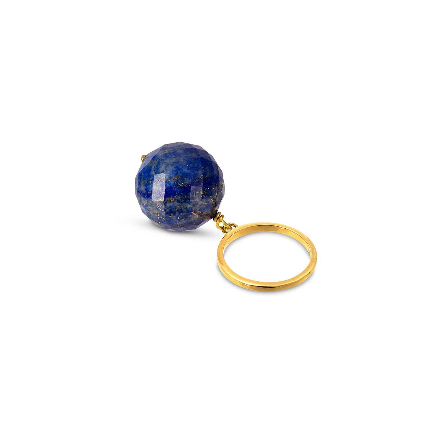 Bubble Lapis Lazuli Gold Ring - Size Adjustable