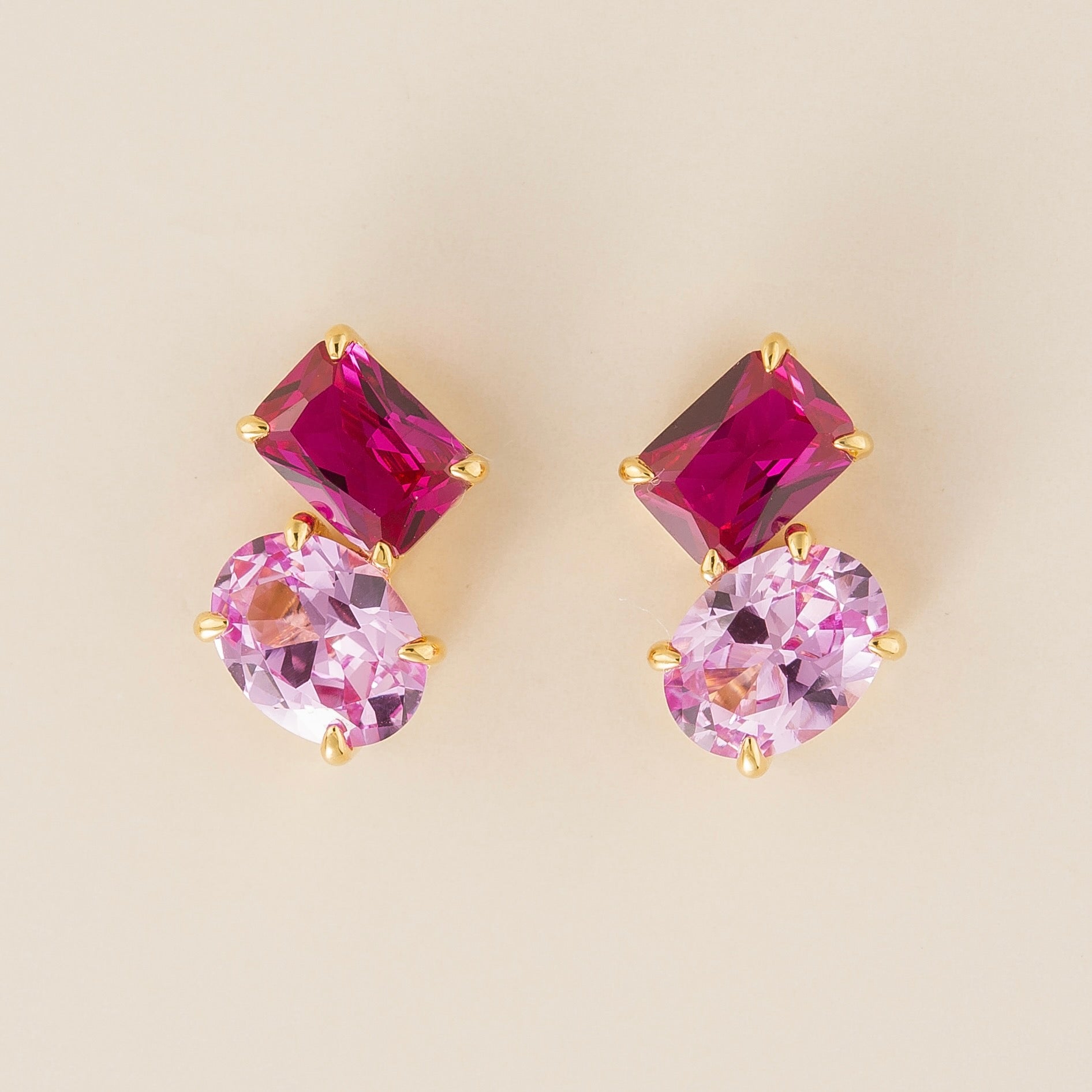 Buchon Gold Earrings In Pink Sapphire