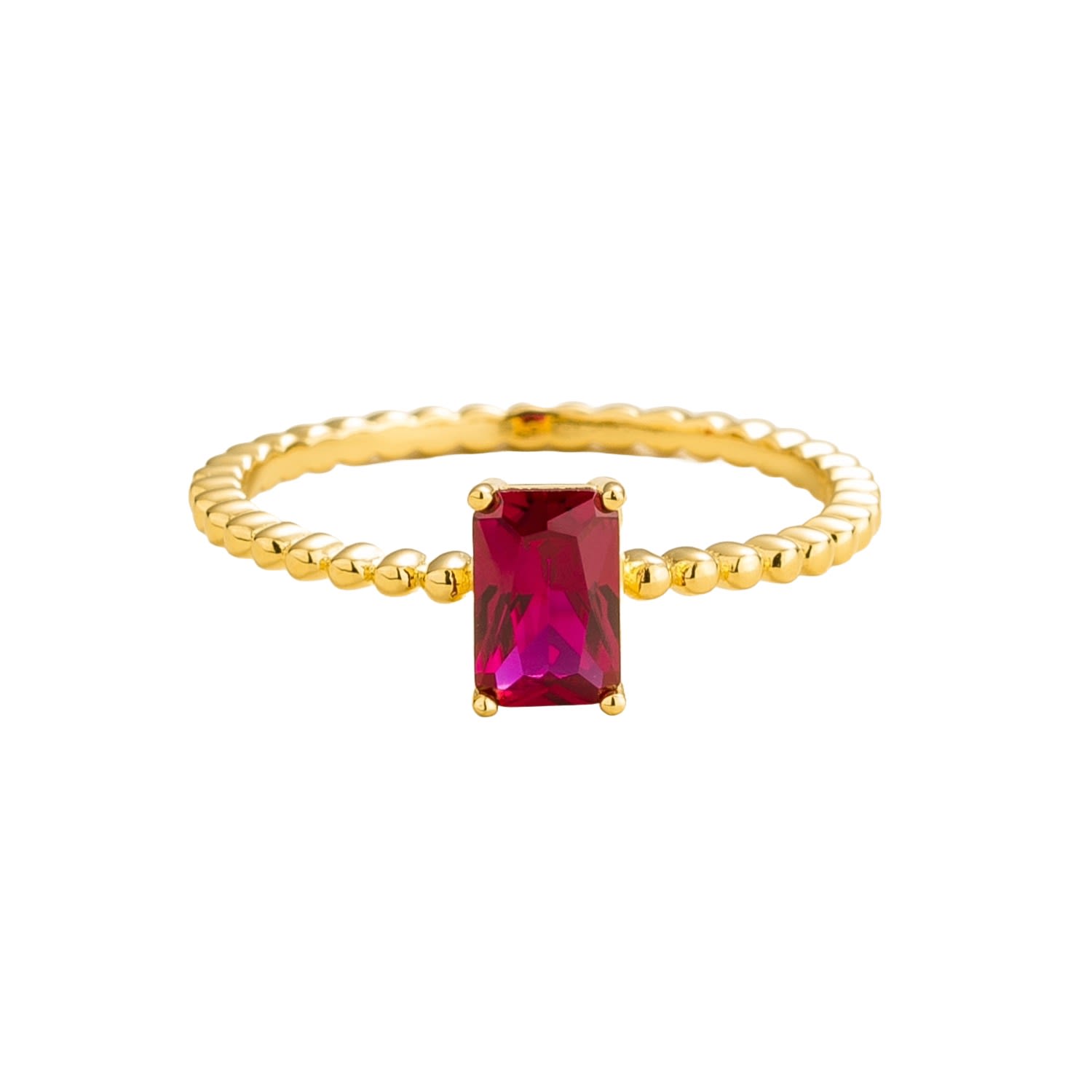 Buchon Gold Ring Set With Ruby