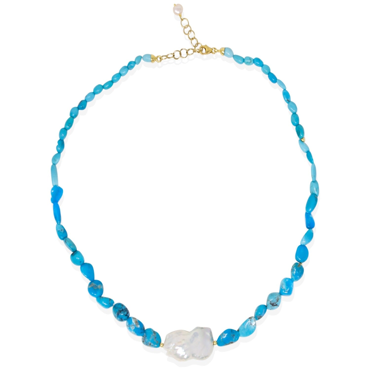 Azzurra Turquoise & Pearl Necklace