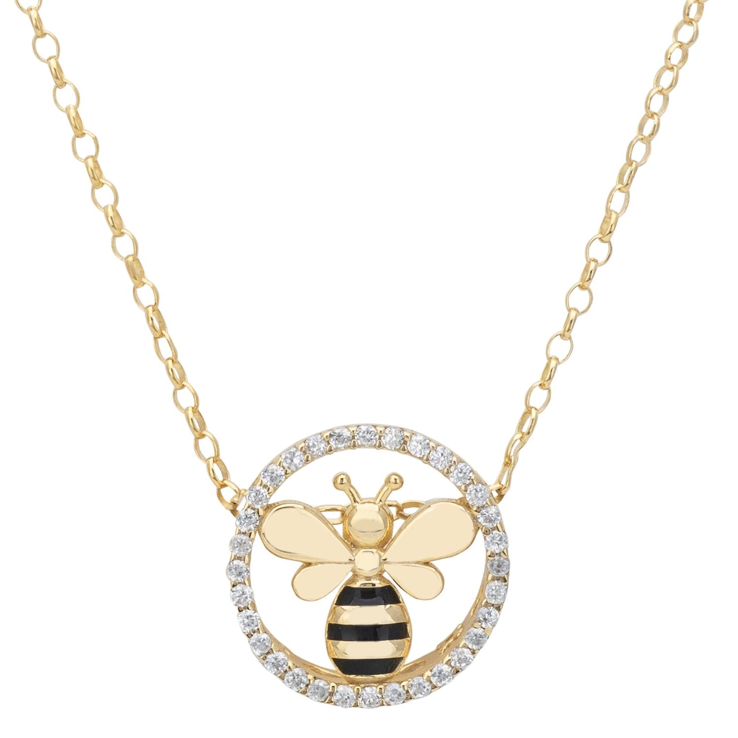 Bumble Bee Pendant Necklace Gold