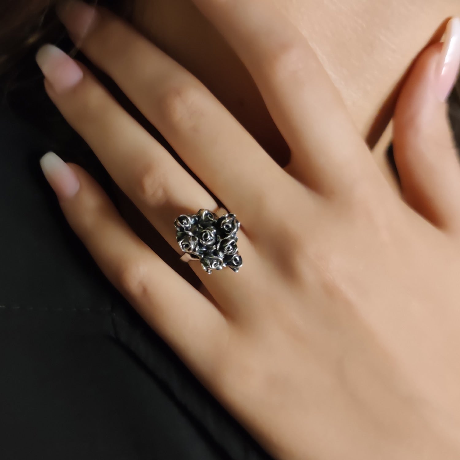 Women's Sterling Silver Ring With Roses – Unaloe Bundle – Handmade Jewelry Made In Italy