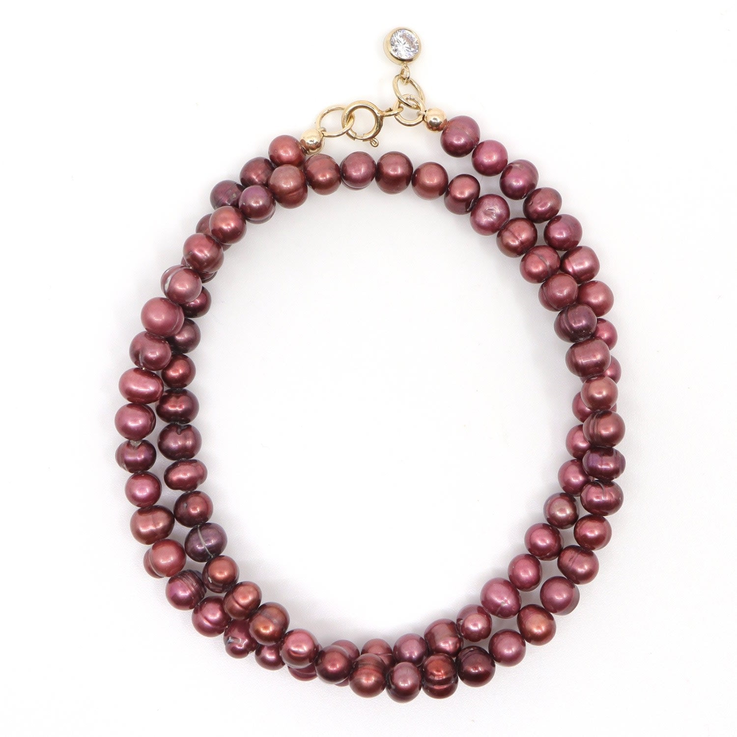 Burgundy Freshwater Pearl Dainty Wrap Beaded Bracelet