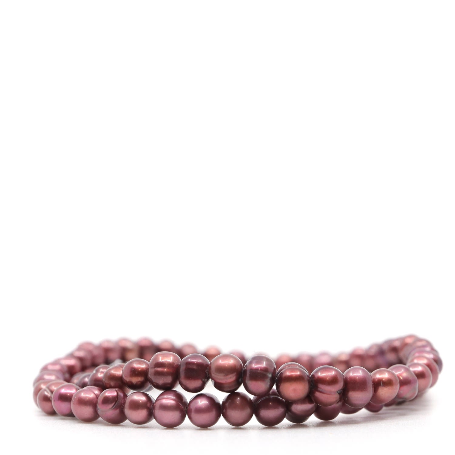 Burgundy Freshwater Pearl Dainty Wrap Beaded Bracelet