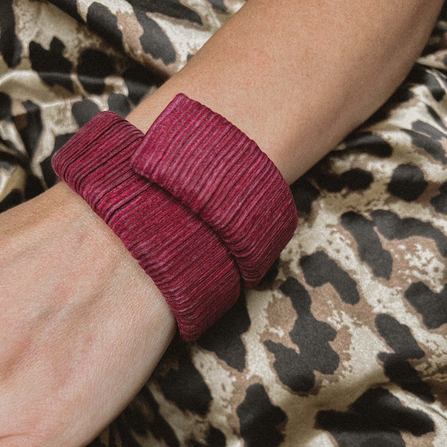 Burgundy Leather Wrap Bracelet