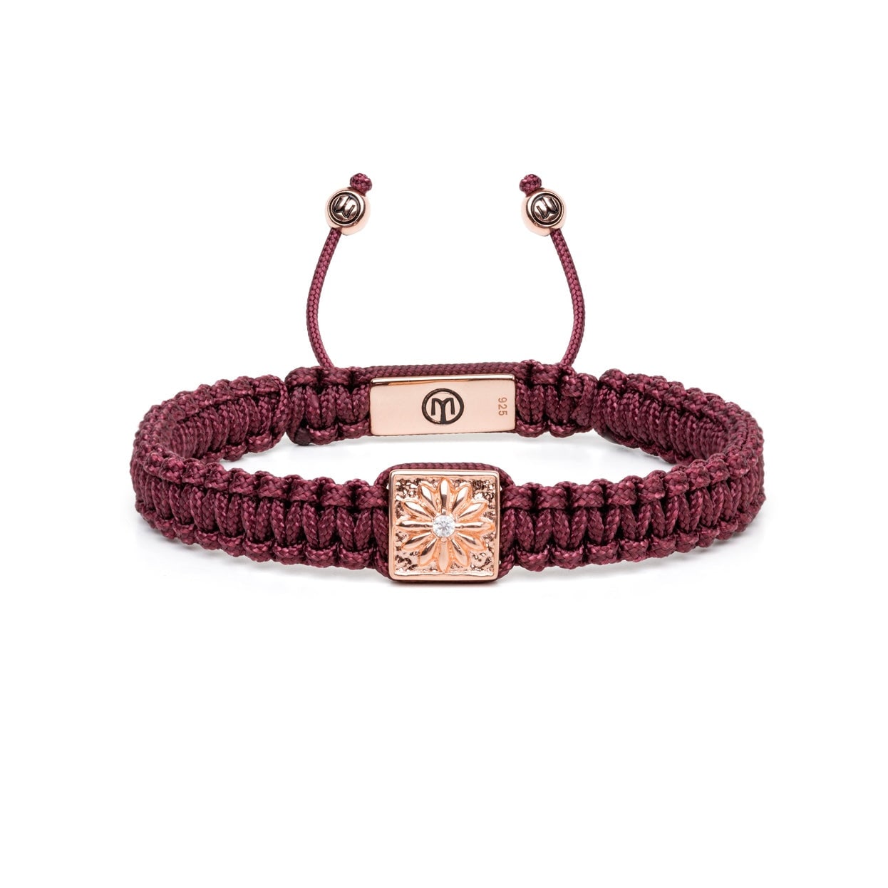Bordeaux Macráme Bracelet In Rose Gold