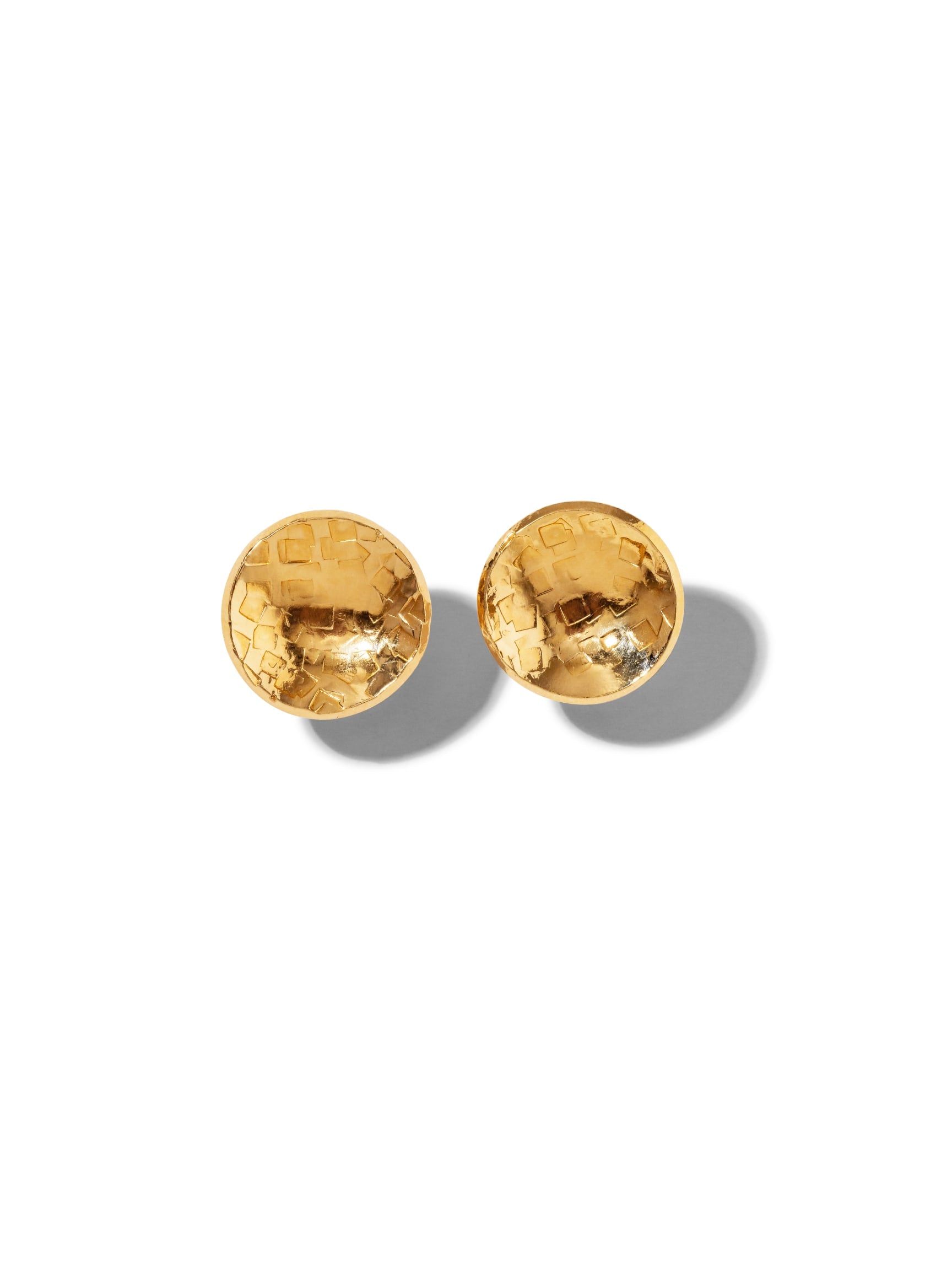 Gold Buttercup Textured Stud Post Earrings