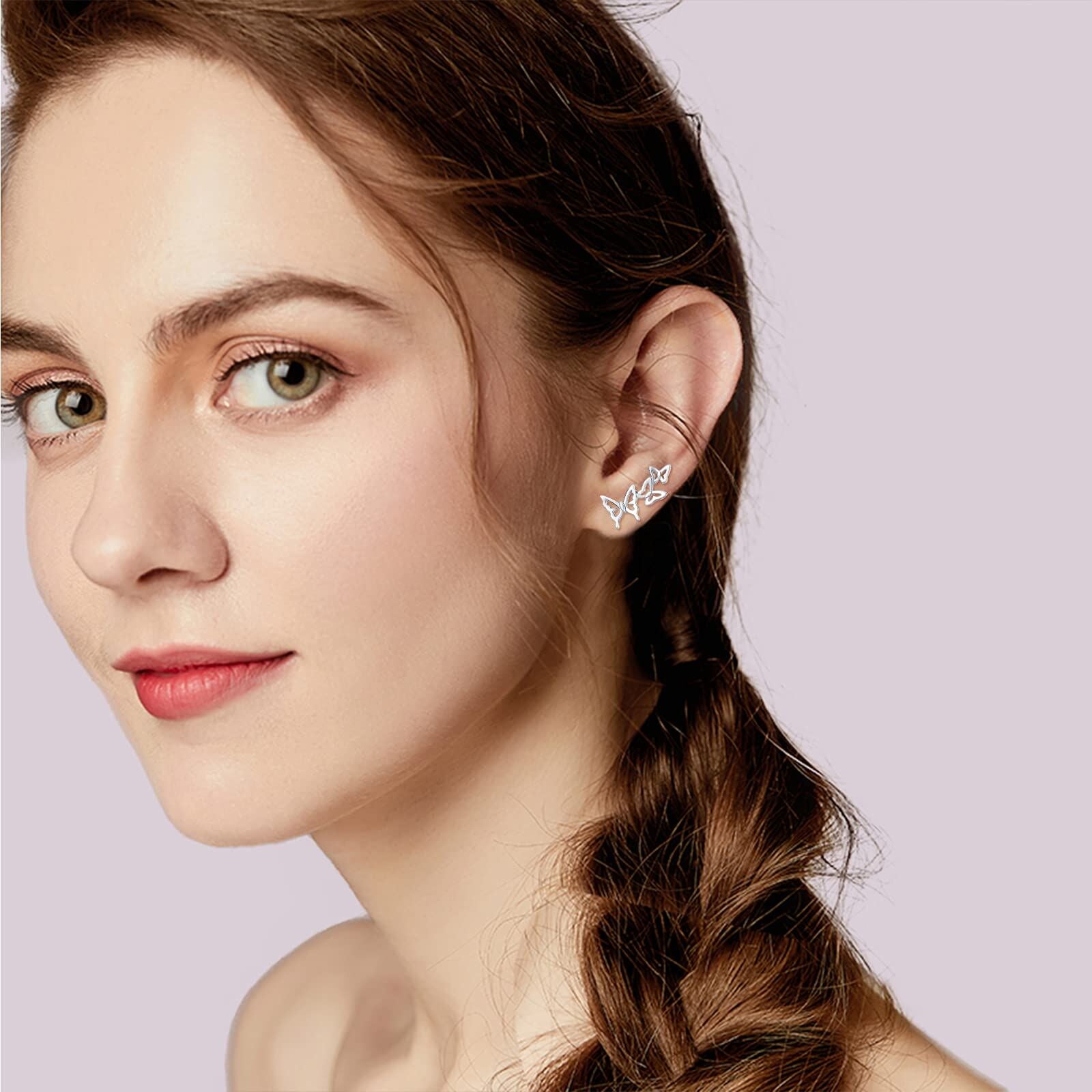 Sterling Silver Butterfly Stud Earrings