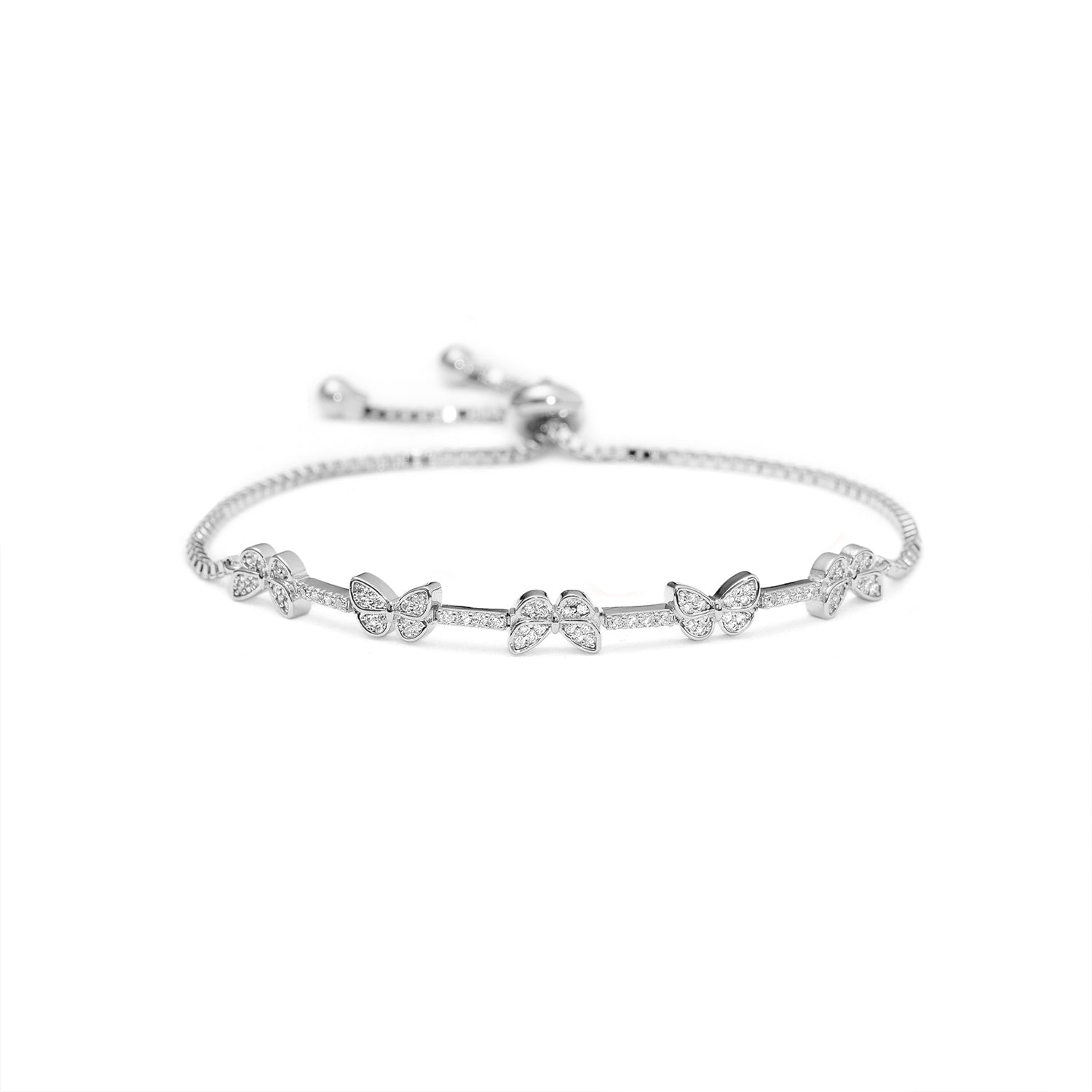 Butterfly Adjustable Bracelet Silver