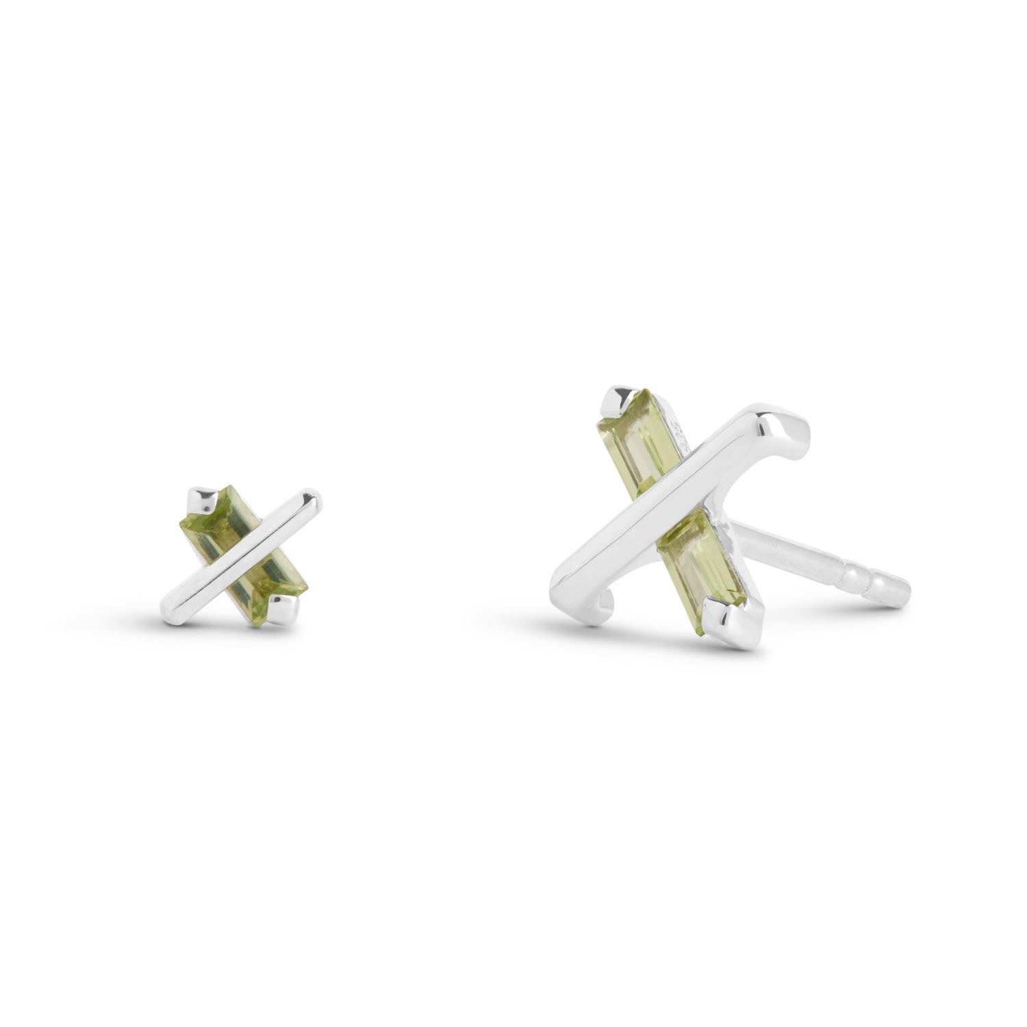 Butterfly Kiss Earrings -August - Peridot - Silver
