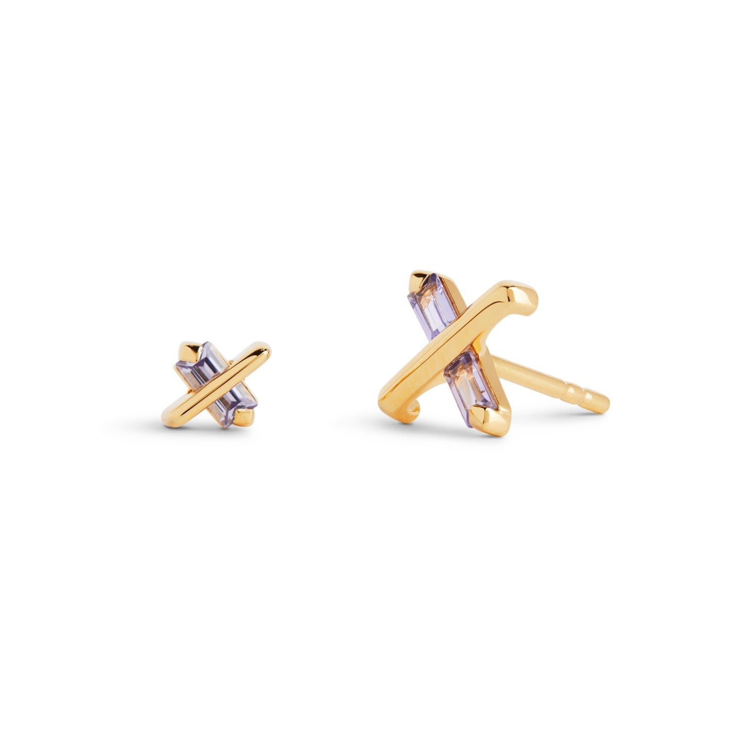 Butterfly Kiss Earrings - December - Tanzanite - Gold Vermeil