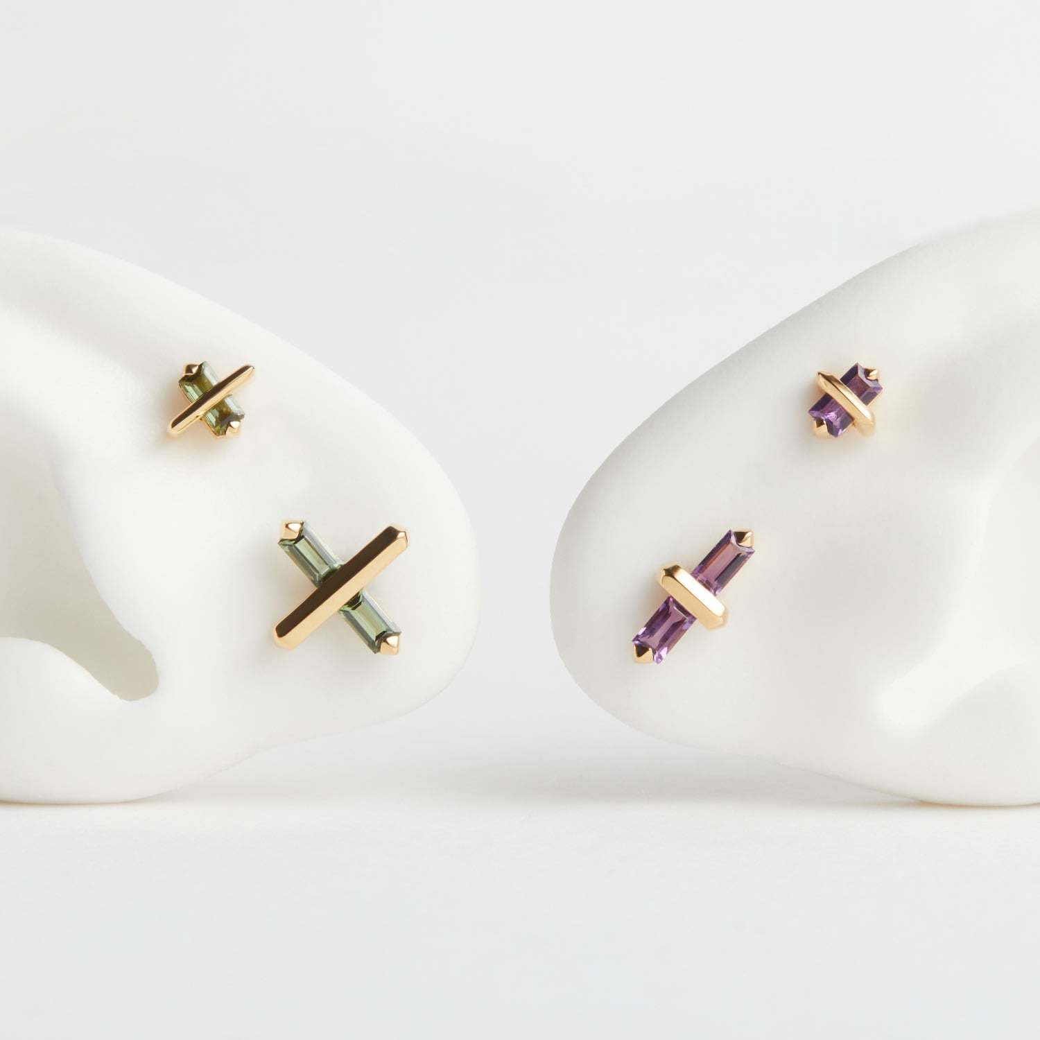 Butterfly Kiss Earrings - July - Ruby - Silver