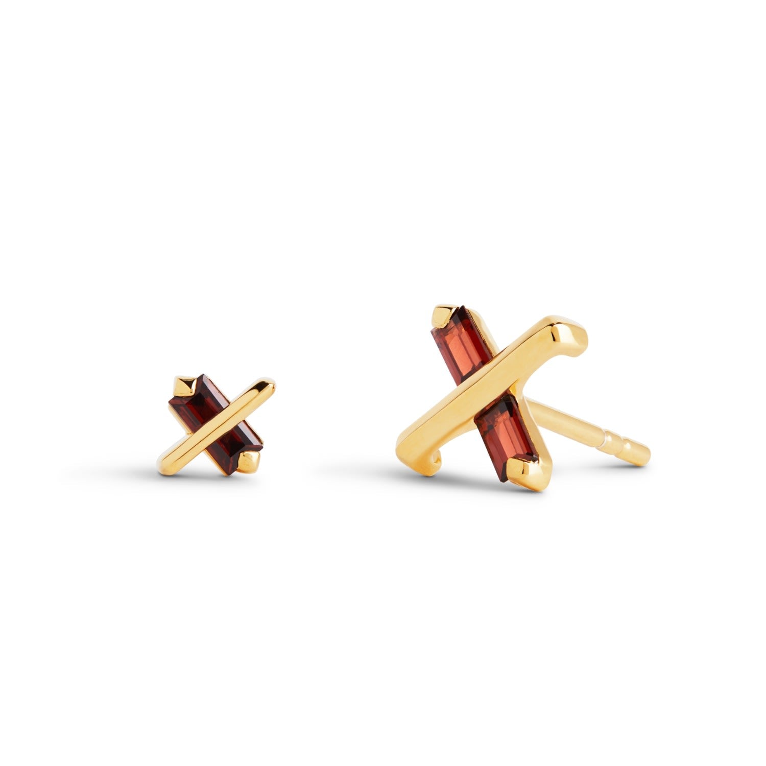Butterfly Kiss Earrings - January - Garnet - Gold Vermeil