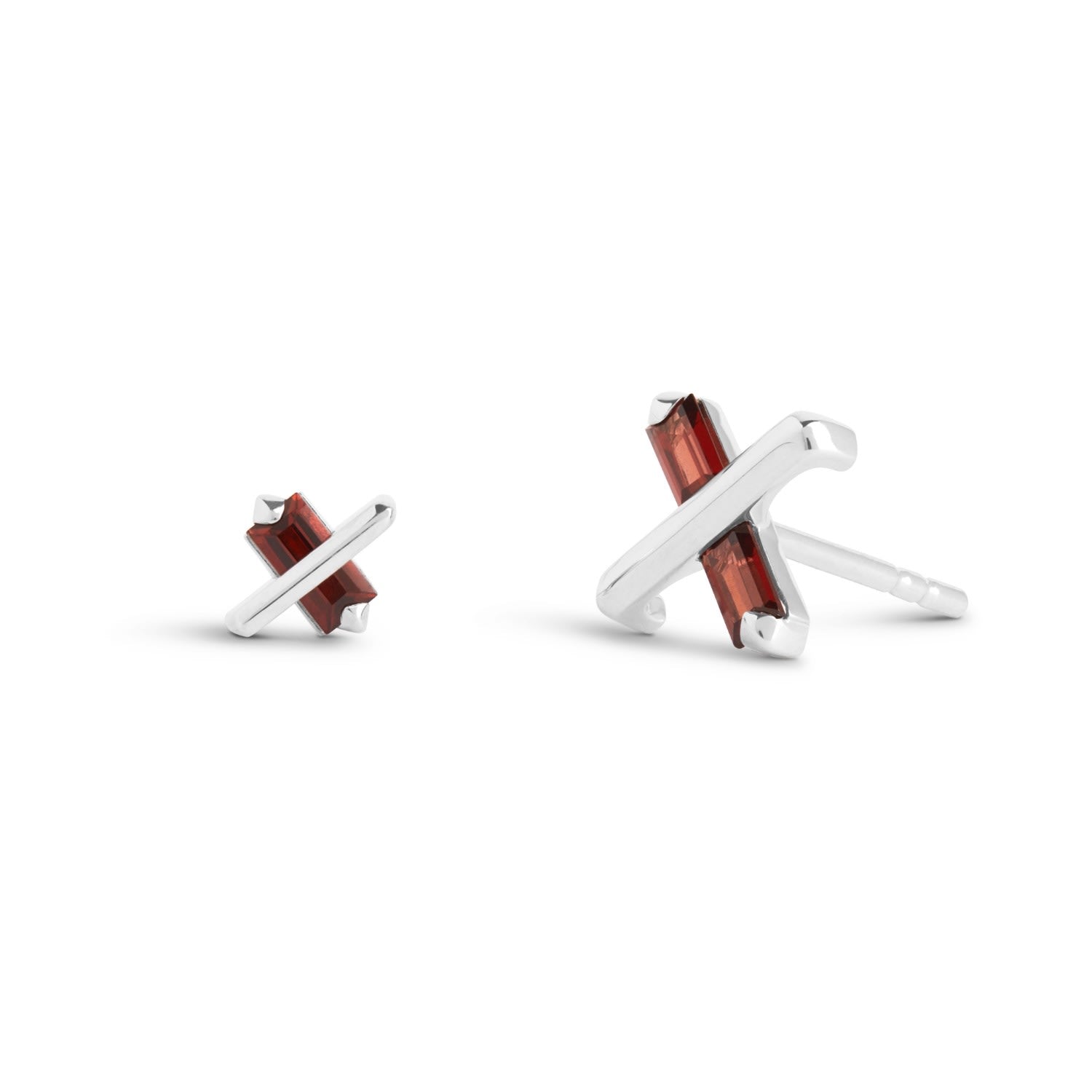 Butterfly Kiss Earrings - January - Garnet - Silver