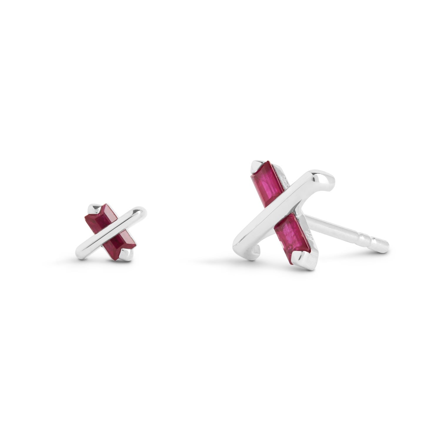 Butterfly Kiss Earrings - July - Ruby - Silver