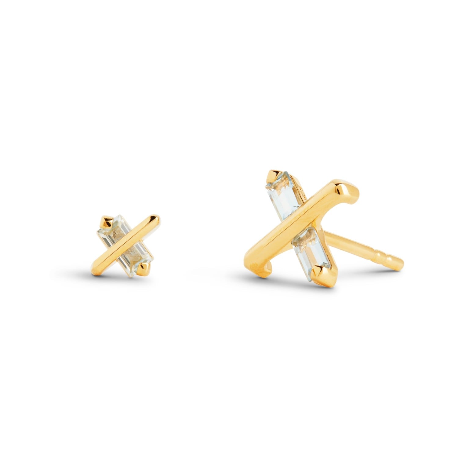 Butterfly Kiss Earrings - March - Aquamarine - Gold Vermeil