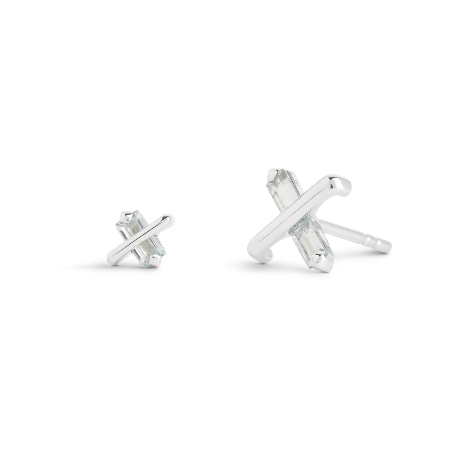 Butterfly Kiss Earrings - March - Aquamarine - Silver