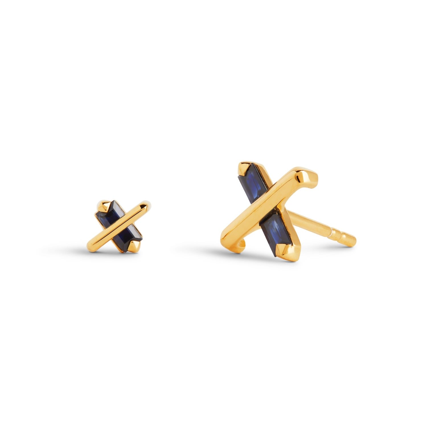 Butterfly Kiss Earrings - September - Sapphire - Gold Vermeil