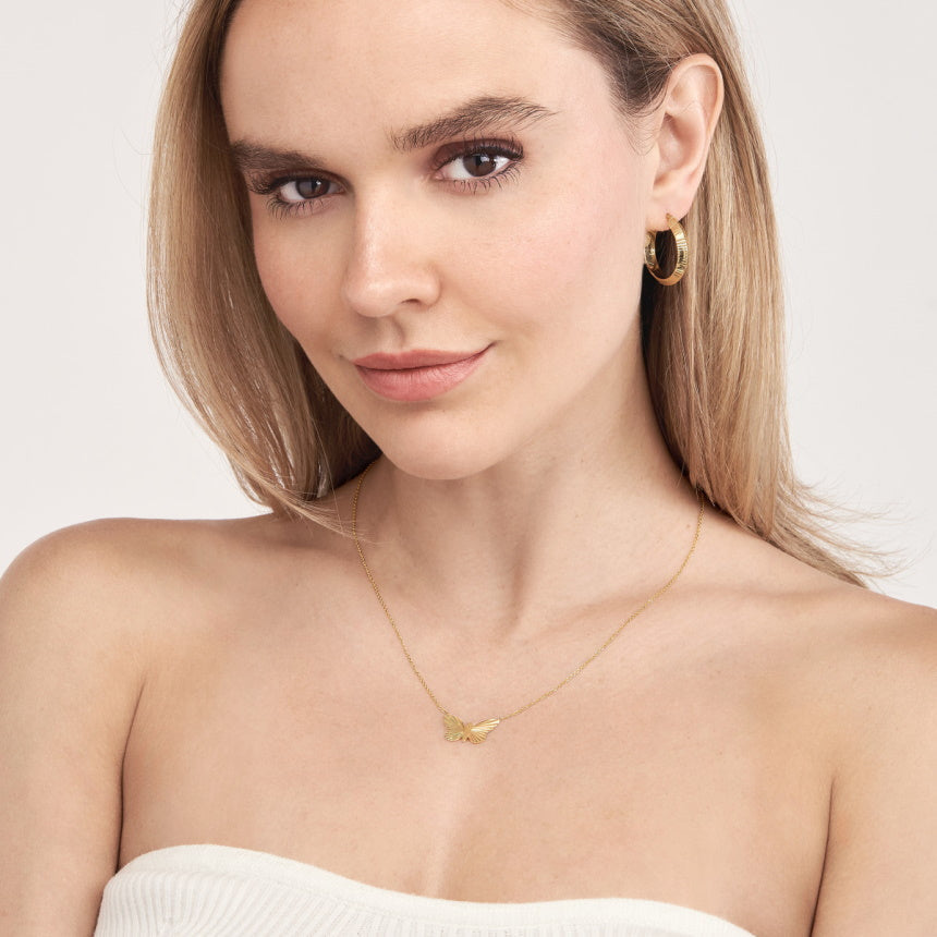 Big Gold Butterfly Necklace