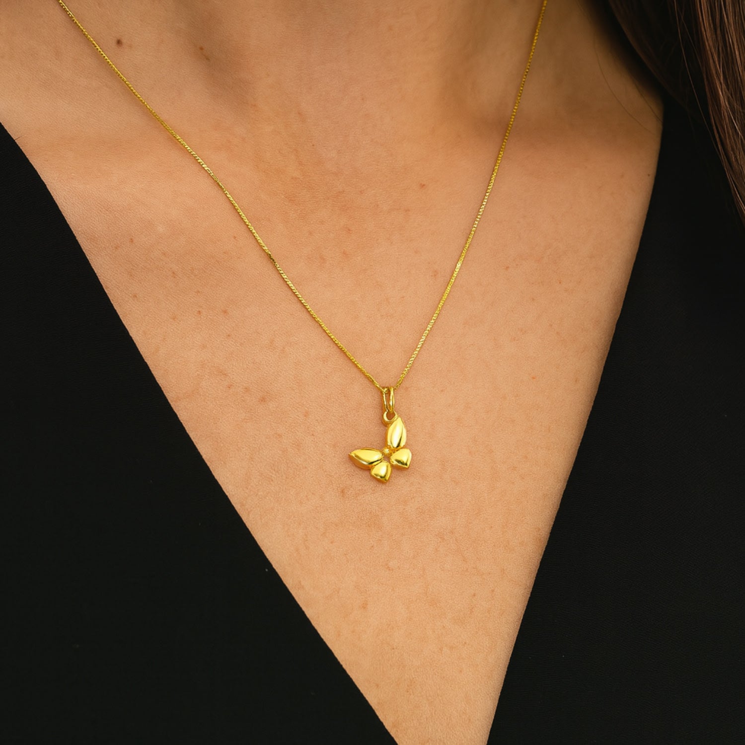 Butterfly Necklace In Sterling Silver Gold Plated Unaloe