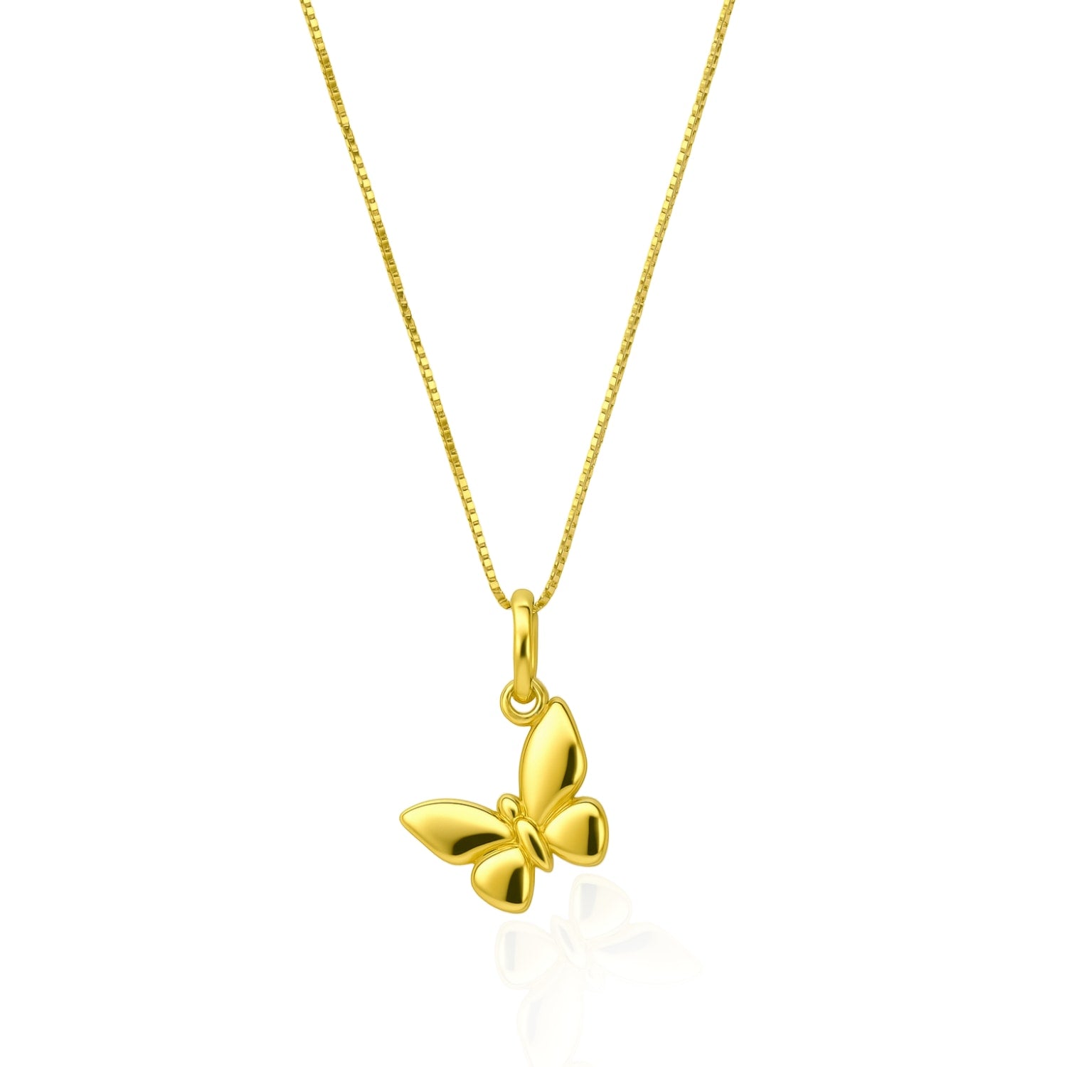 Butterfly Necklace In Sterling Silver Gold Plated Unaloe