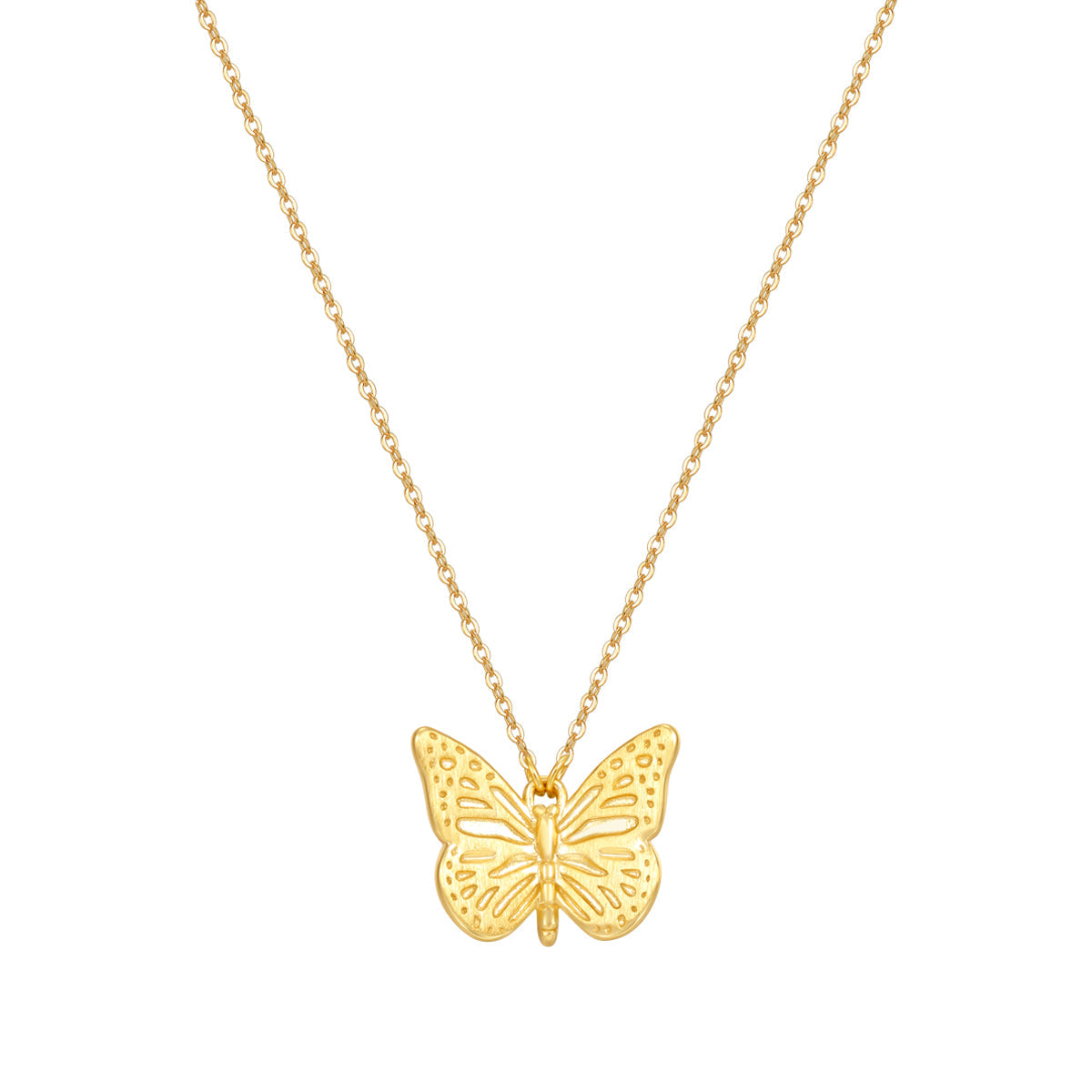 Butterfly Pendant Necklace Sterling Silver Gold