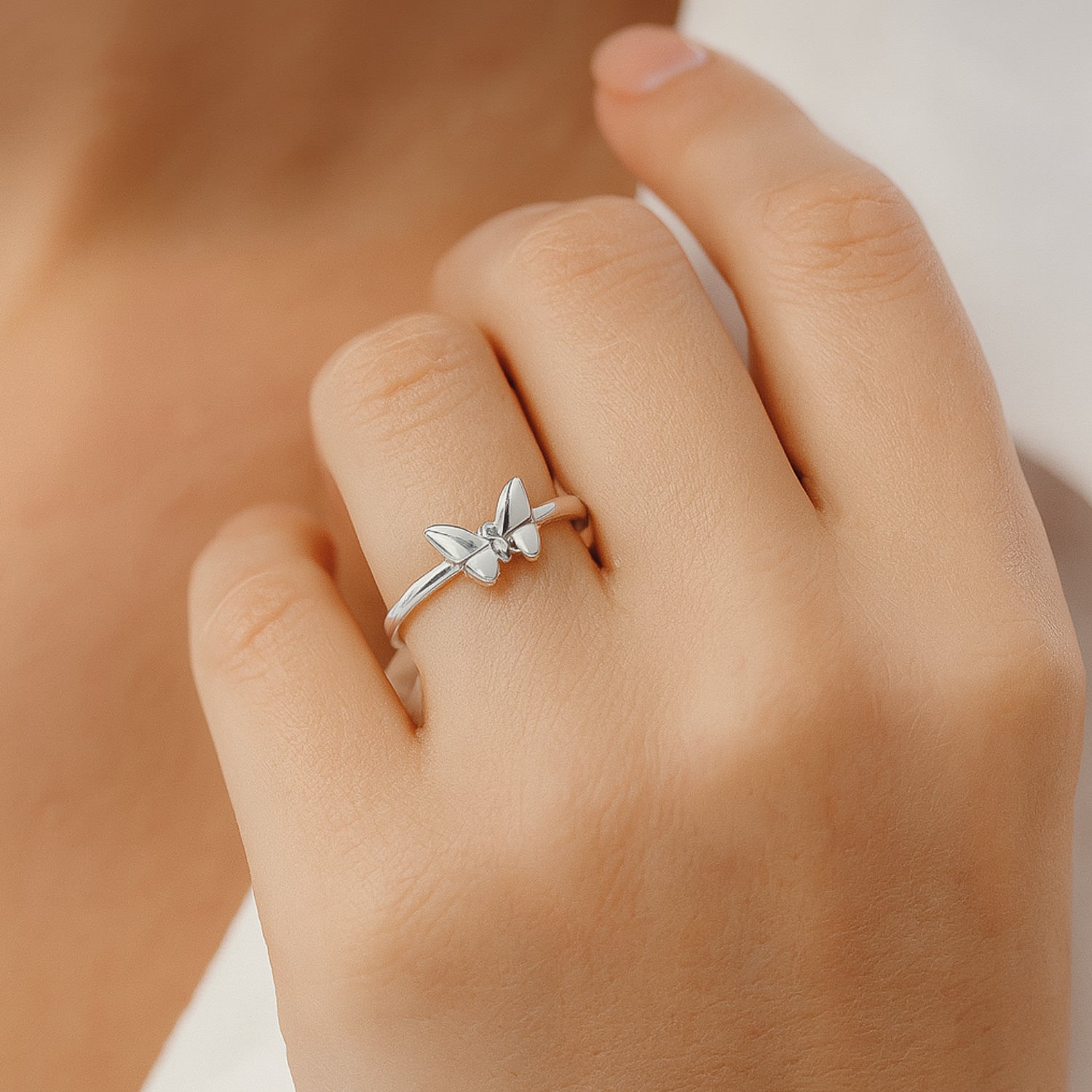 Butterfly Ring In Sterling Silver-Unaloe
