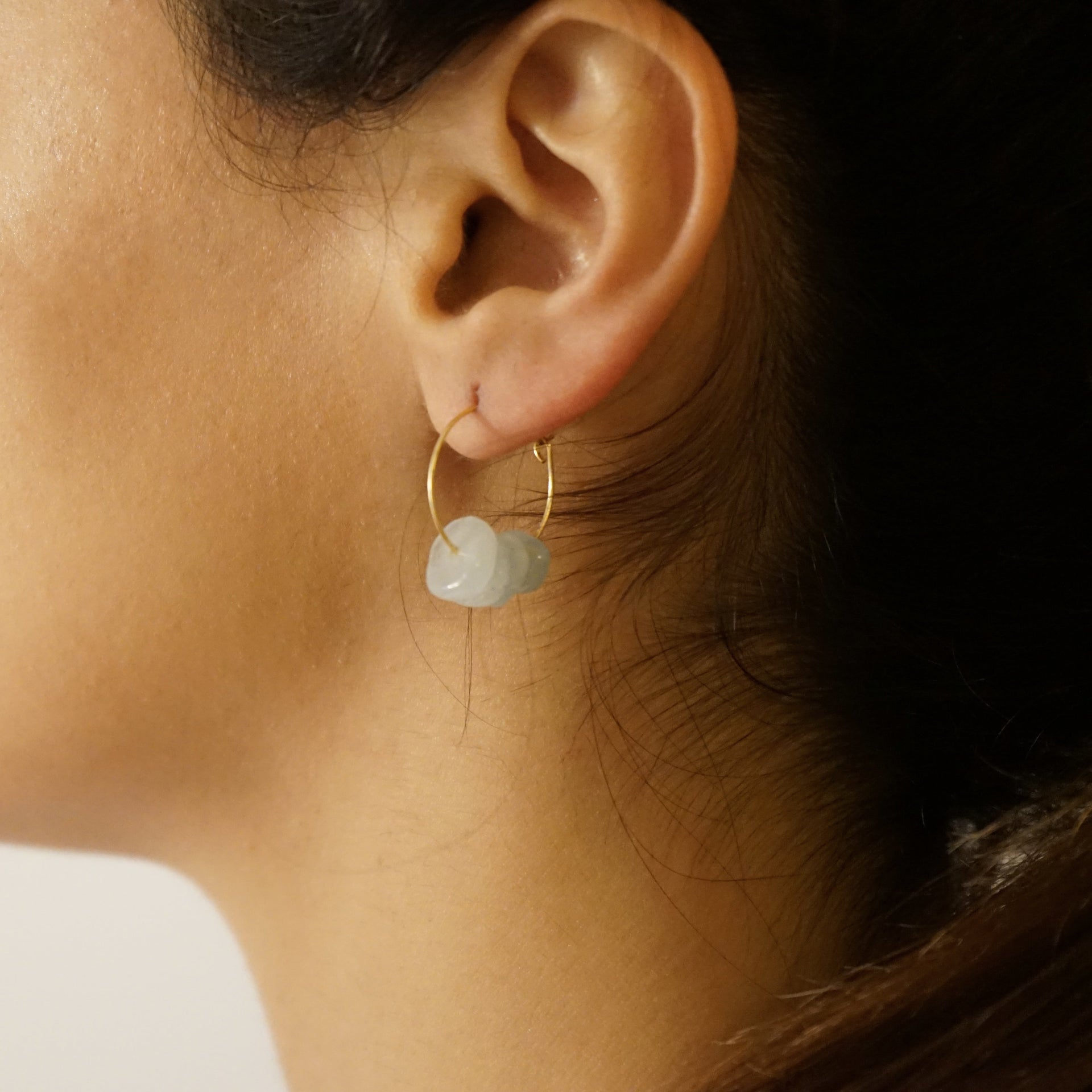 Aquamarine Hoop Earrings Lila