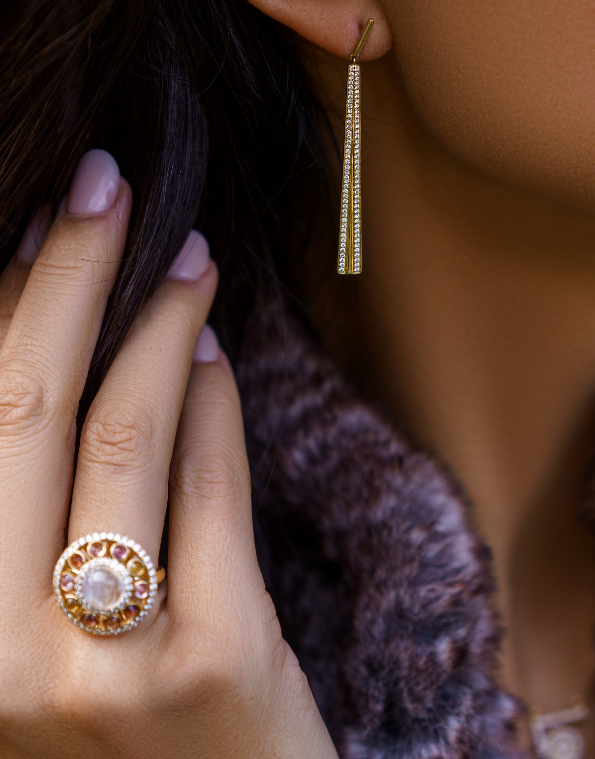 Diamond Triangle Earrings