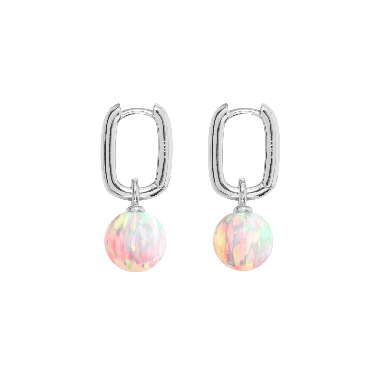 Aetia Sun Opal Hoop Earrings - Silver