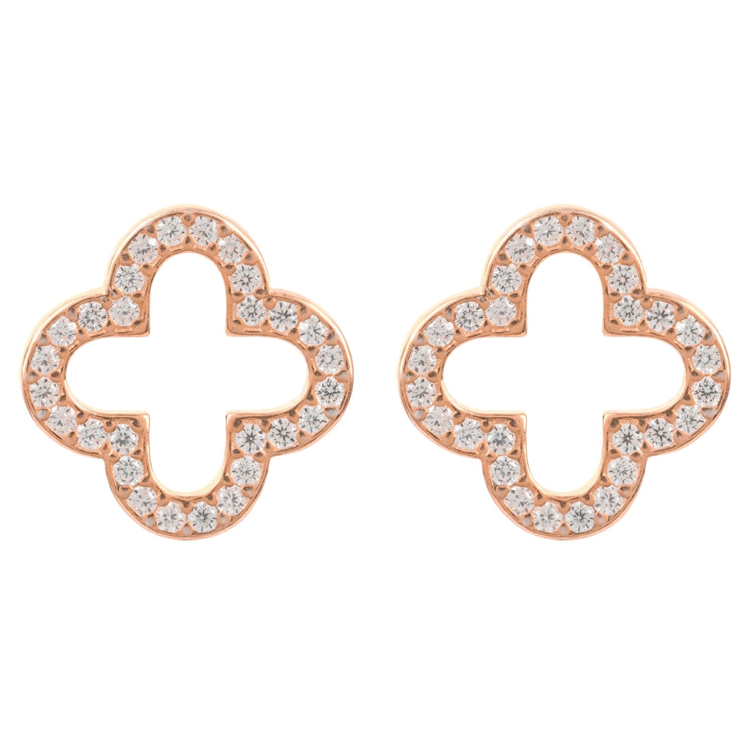 Byzantine Clover Earrings Rosegold