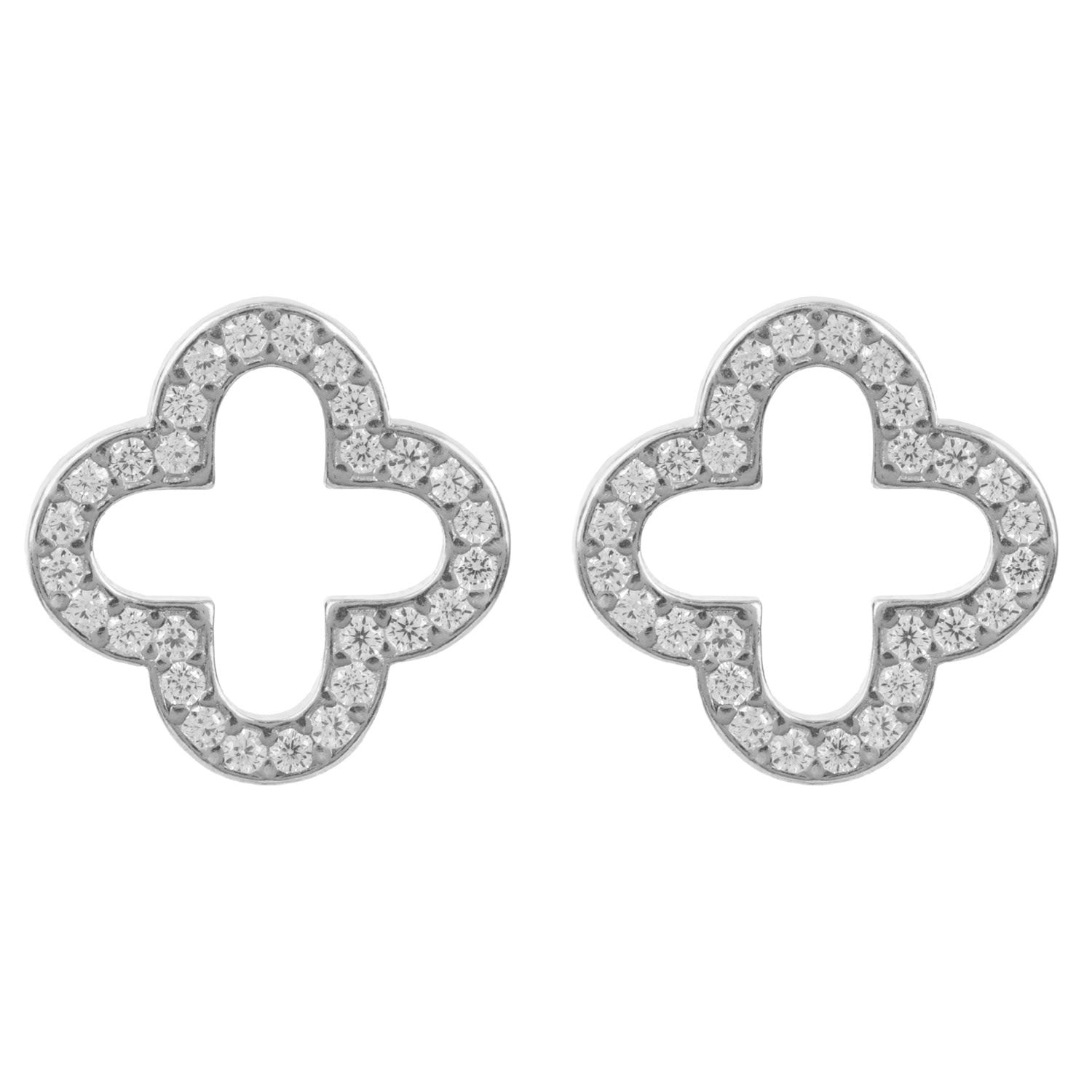 Byzantine Clover Earrings Silver