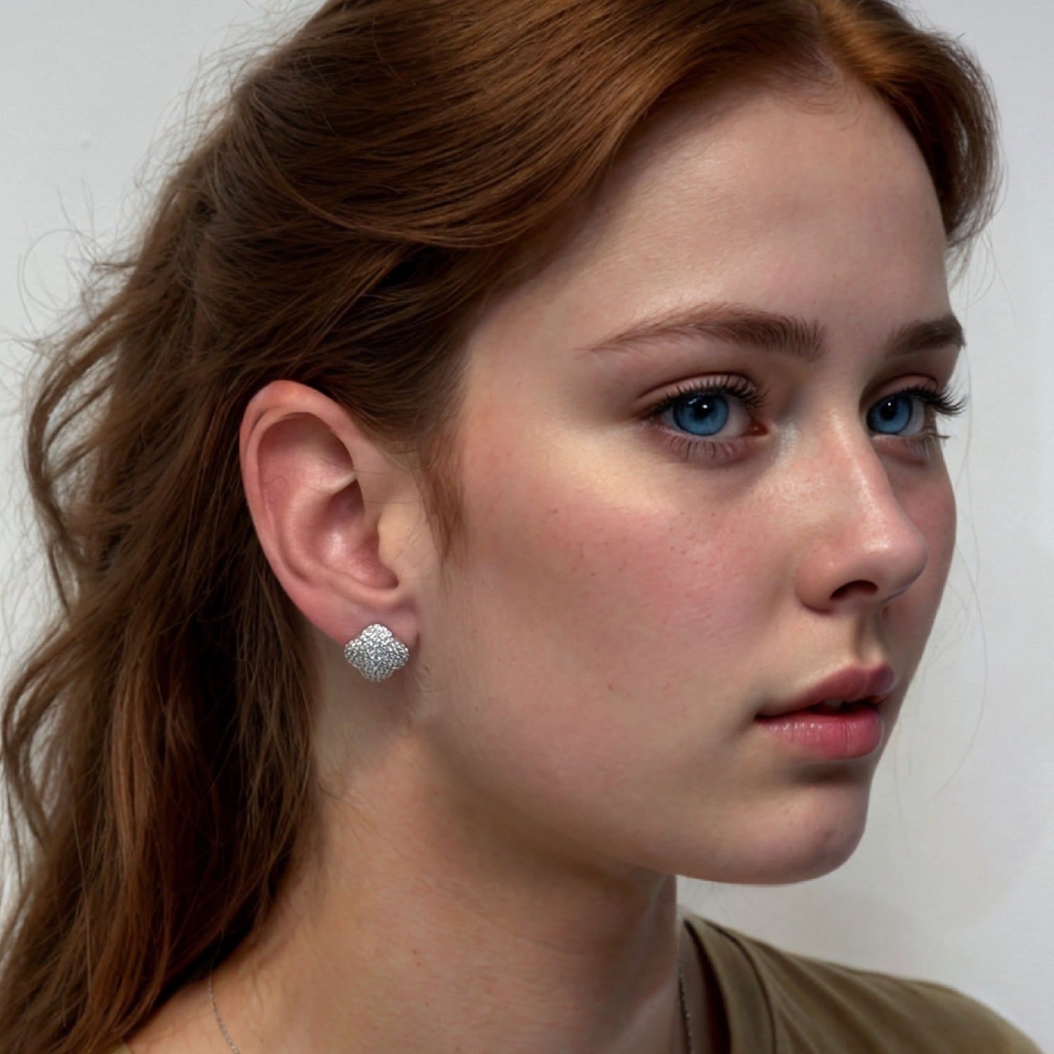 Byzantine Clover Flower Stud Earrings Silver