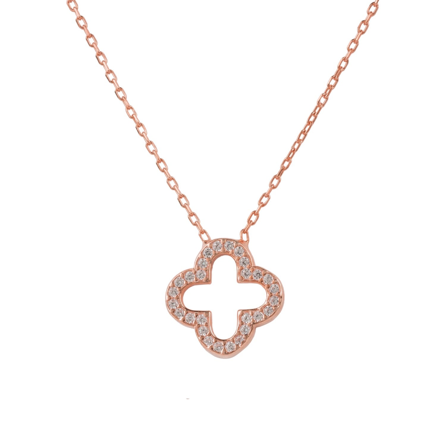 Byzantine Clover Necklace Rosegold