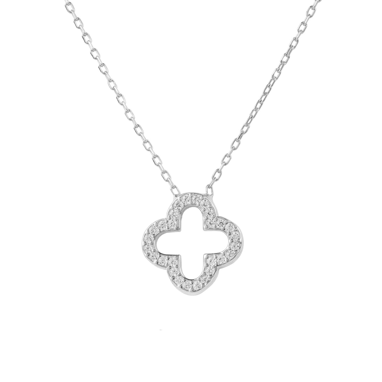 Byzantine Clover Necklace Silver