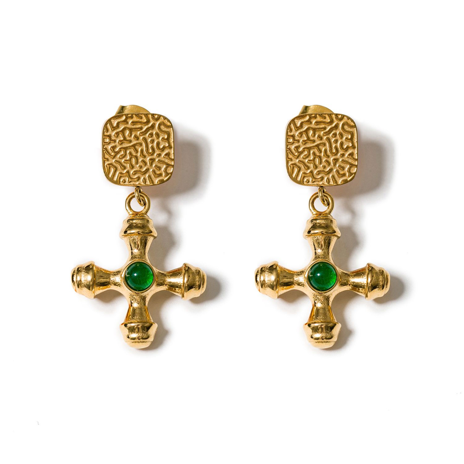 Byzantine Earrings In Jade