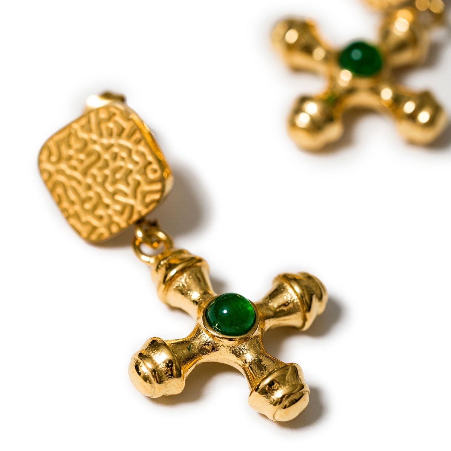 Byzantine Earrings In Jade