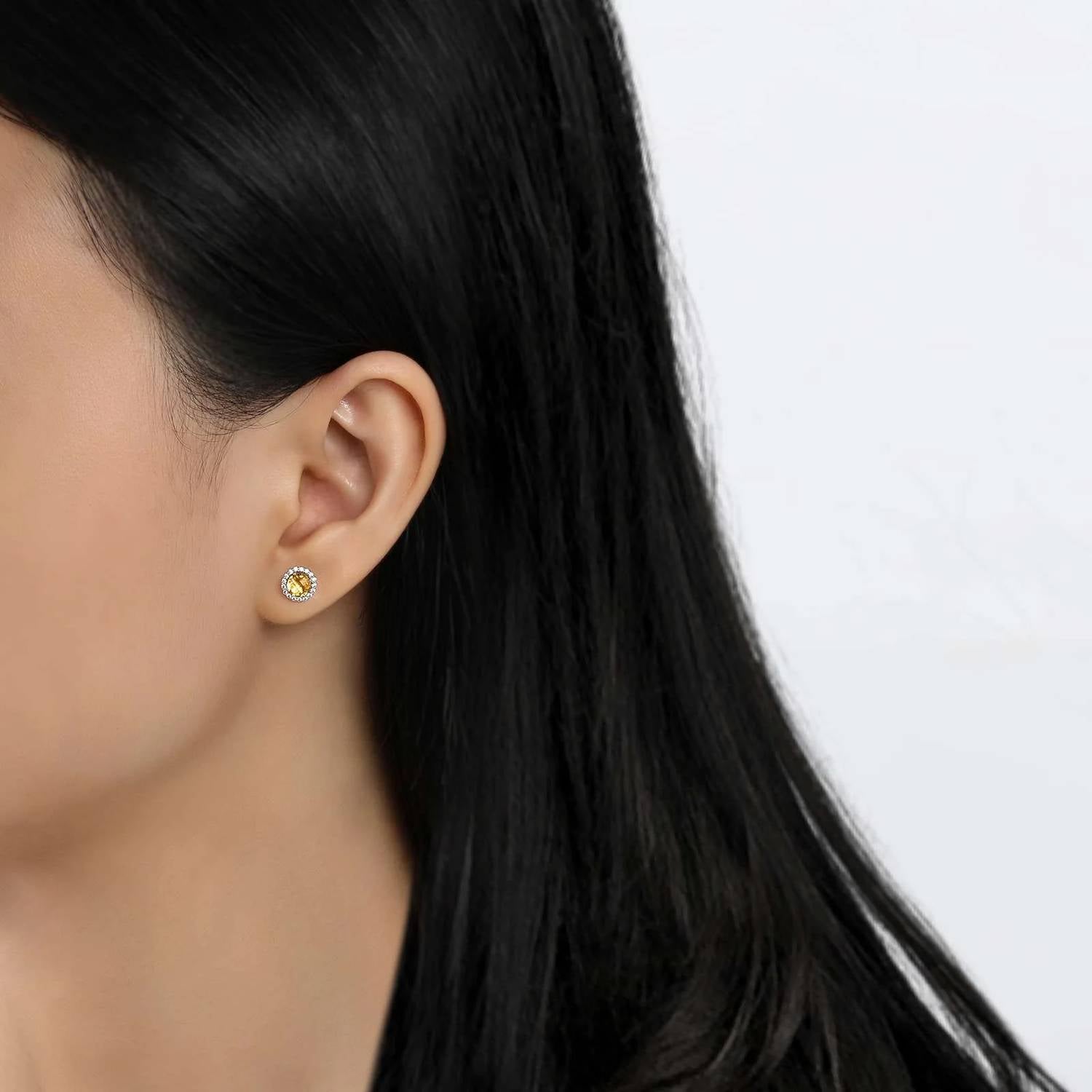 November Birthstone Earrings In Citrine/silver