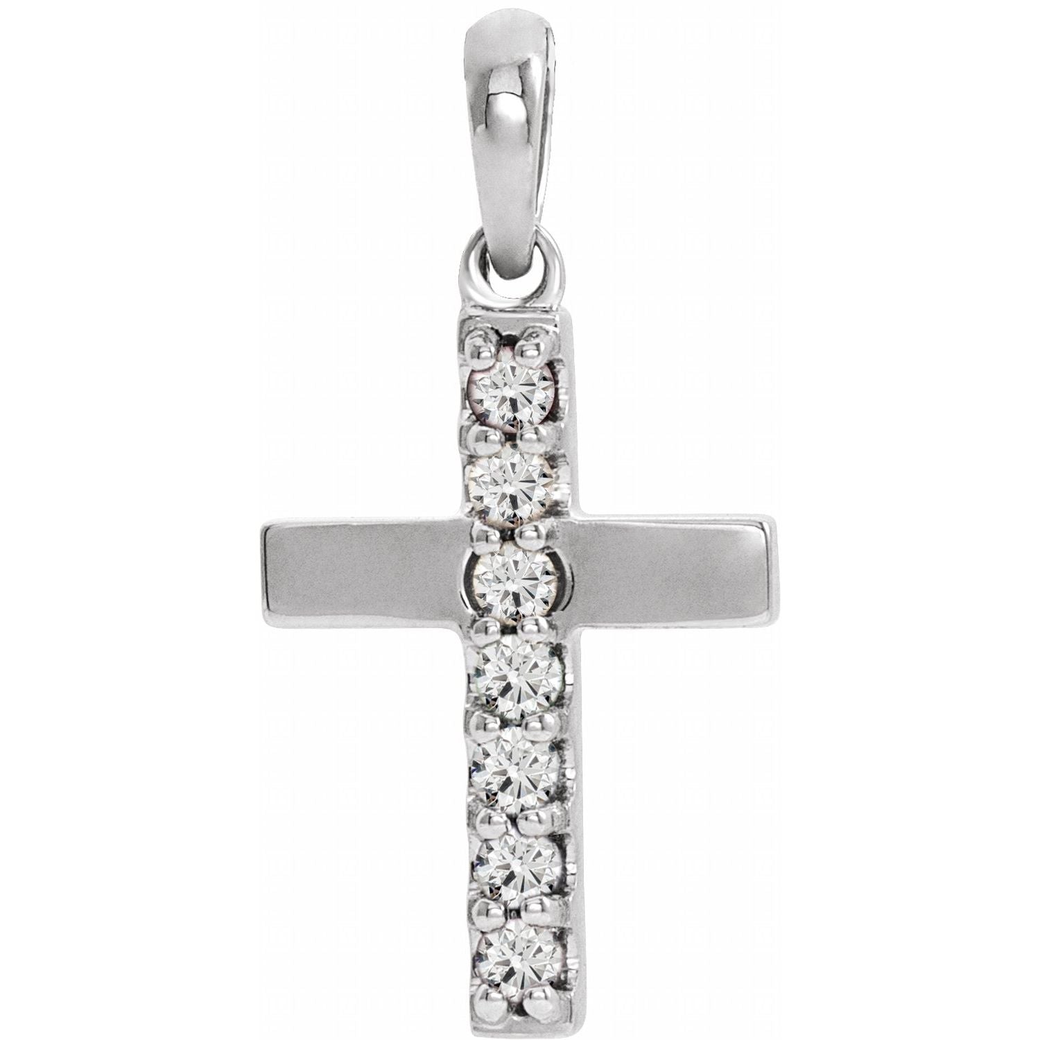 14k Gold Lab-grown Diamond Cross Pendant