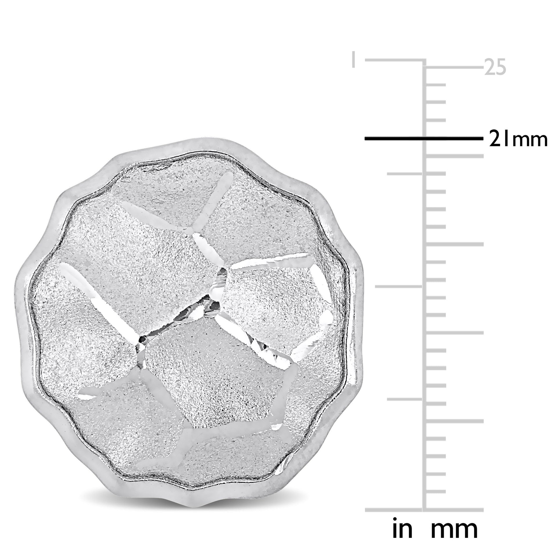 21 MM Hammered Disc Earrings in Sterling Silver