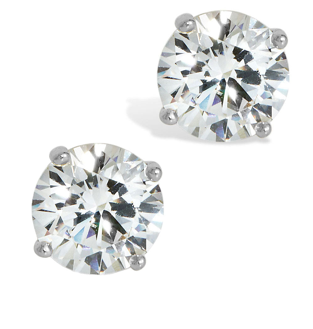 14KT Post / SS 6MM Swarovski Crystal Stud Earrings