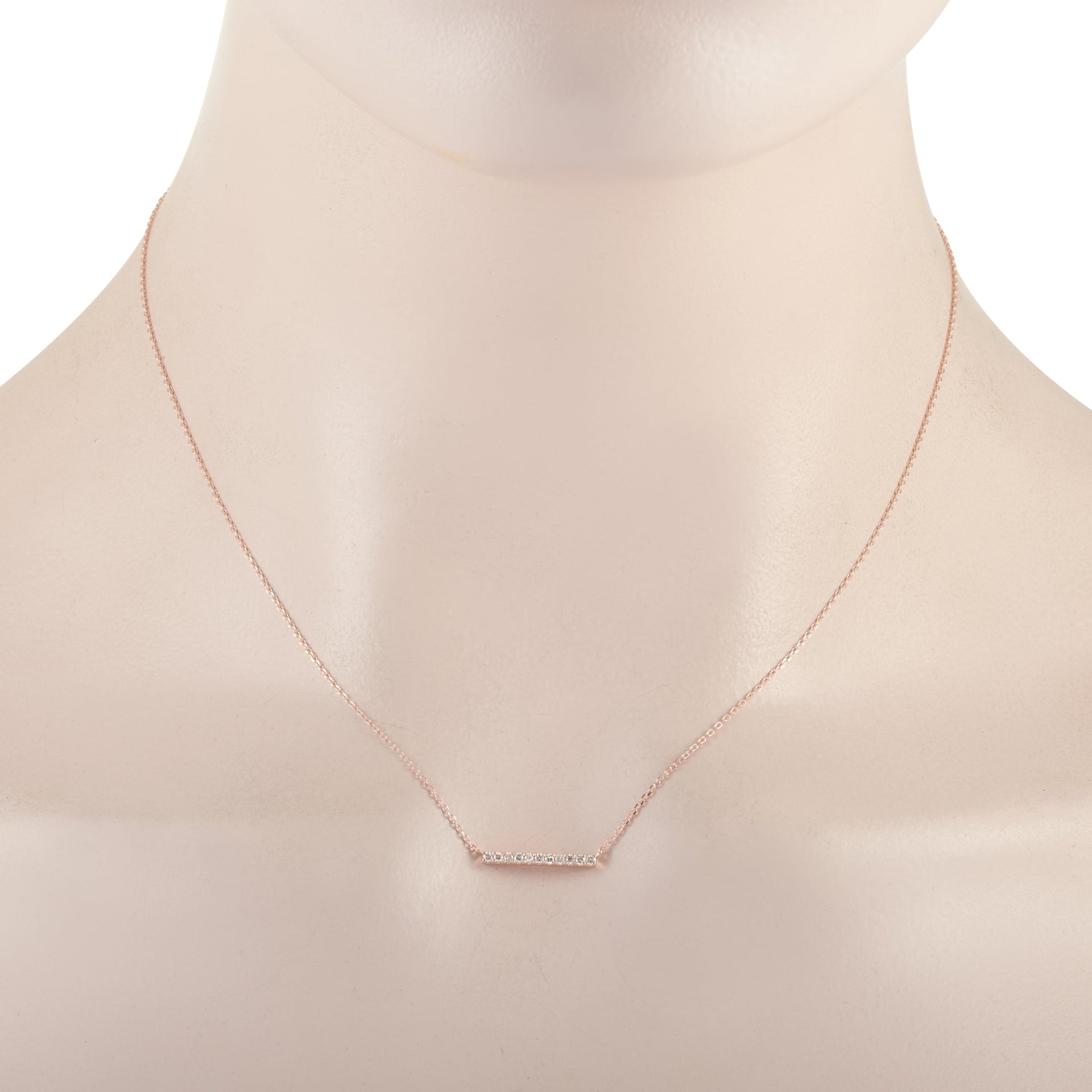 14K Rose Gold 0.10 ct Diamond Pendant Necklace