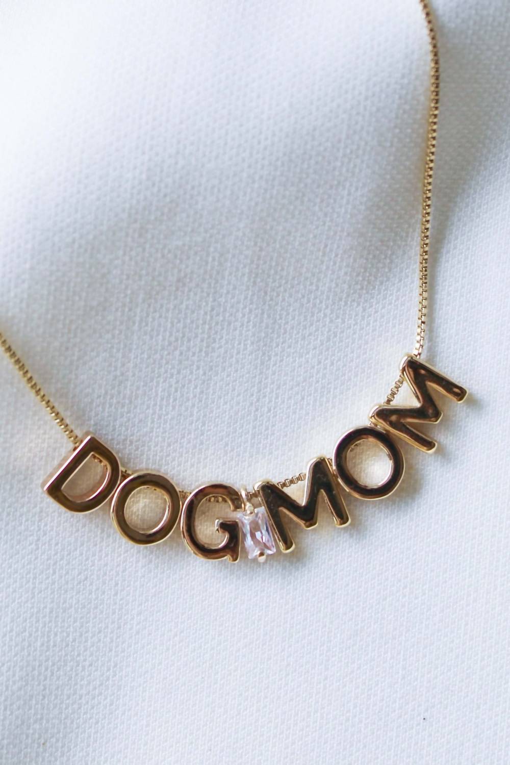 Dog Mom Slide Necklace In Gold